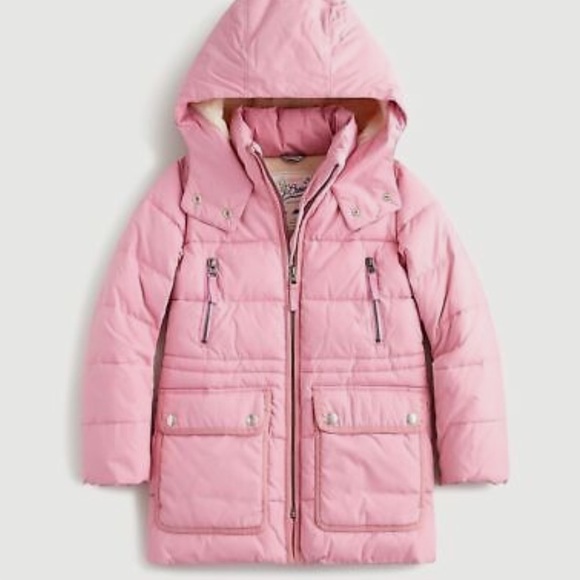 Crew Pink Fleece Puffer Coat